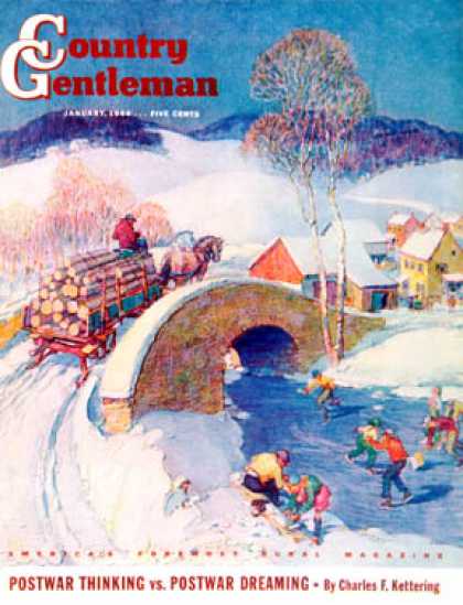 Country Gentleman - 1944-01-01: Winter in the Village (Henry Soulen)
