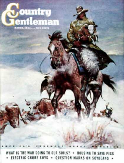 Country Gentleman - 1944-03-01: Herding in Winter Storm (Matt Clark)