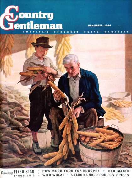 Country Gentleman - 1944-11-01: Drying Field Corn (N.C. Wyeth)
