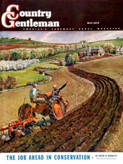 Country Gentleman - 1945-05-01: Spring Plowing (Peter Helck)