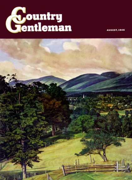 Country Gentleman - 1946-08-01: Country Landscape (Luigi Lucioni)