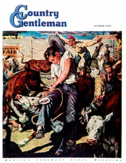 Country Gentleman - 1948-10-01: Calf Roping Contest (W.C. Griffith)