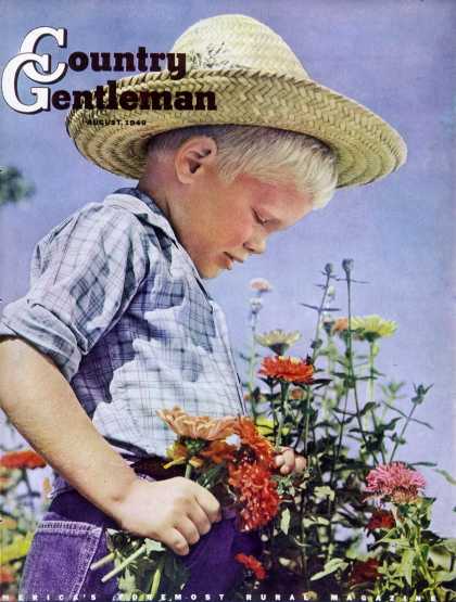 Country Gentleman - 1949-08-01: Picking Zinnias (Harmon)