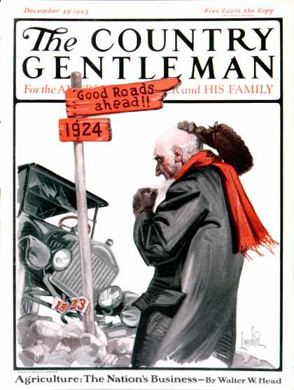 Country Gentleman - 1923-12-29: "Good Road Ahead" (F. Lowenheim)