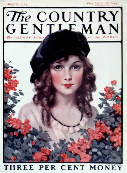 Country Gentleman - 1924-05-17: Young Woman and Flowers (J. Knowles Hare)