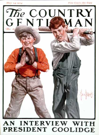 Country Gentleman - 1924-05-24: Two Boys Playing Baseball (George Brehm)