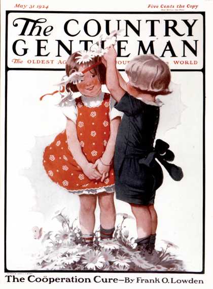 Country Gentleman - 1924-05-31: Two Girls Playing with Flowers (Sarah Stilwell-Weber)