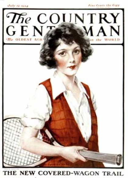 Country Gentleman - 1924-07-19: Woman Tennis Player (J. Knowles Hare)