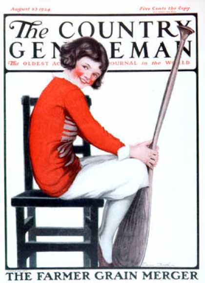 Country Gentleman - 1924-08-23: Girl with Oar in Chair (E. Troth)