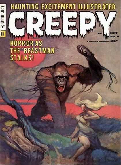 Creepy 11 - Gorilla - Monkey - Beastman Stalks - Blonde - Woods - Frank Frazetta