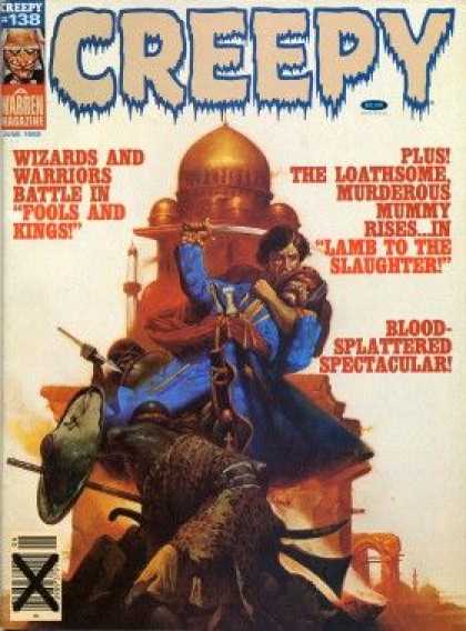 Creepy 138 - Wizards And Warriors - Blood Splattered Spectacular - Man - Sword - Shield