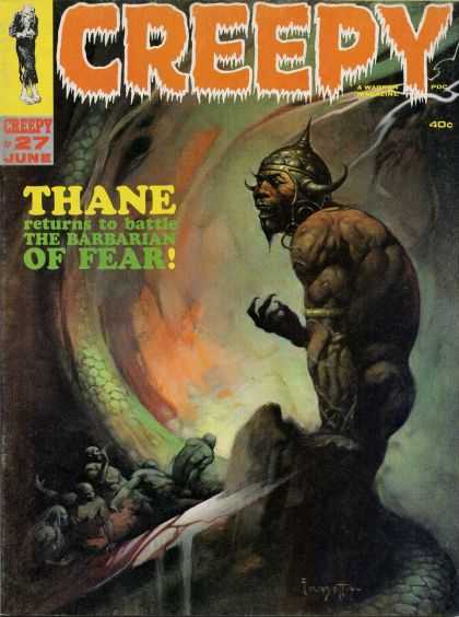 Creepy 27 - Thane - Barbarian Of Fear - Bloody Sword - Helmet - Cave
