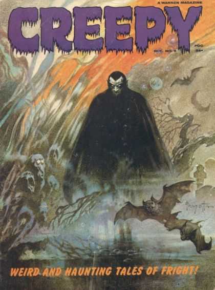 Creepy 5 - Vampire - Bat - Weird And Haunting Tales Of Fright - Dusk - A Warren Magazine - Frank Frazetta