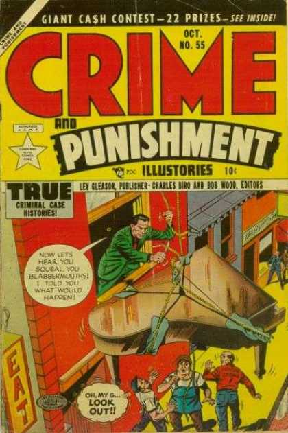 Crime and Punishment 55 - Giant Cash Contest - 22 Prizes - Oct No 55 - Ley Gleason - True Criminal Case Histories - Drop Piano