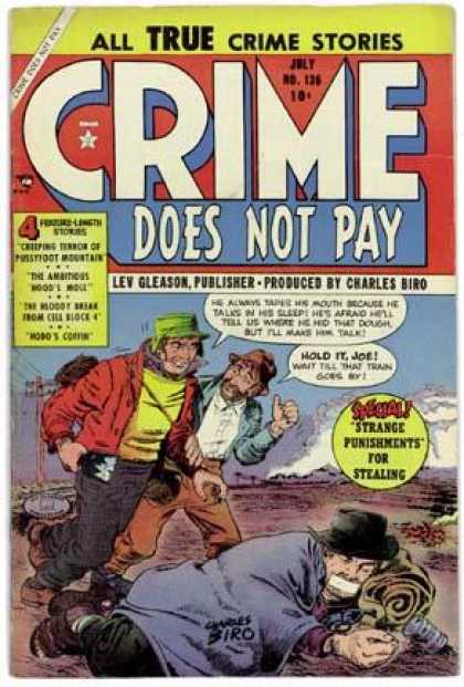 Crime Does Not Pay 136 - All True Crime Stories - Strange Punishments For Stealing - Lev Gleason - Charles Biro - Mugged