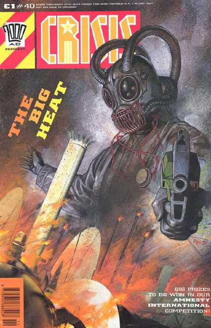 Crisis 40 - 2000 Ad Comic - Crisis - The Big Heat - Amnesty International Competition - Gun-wielding Robot