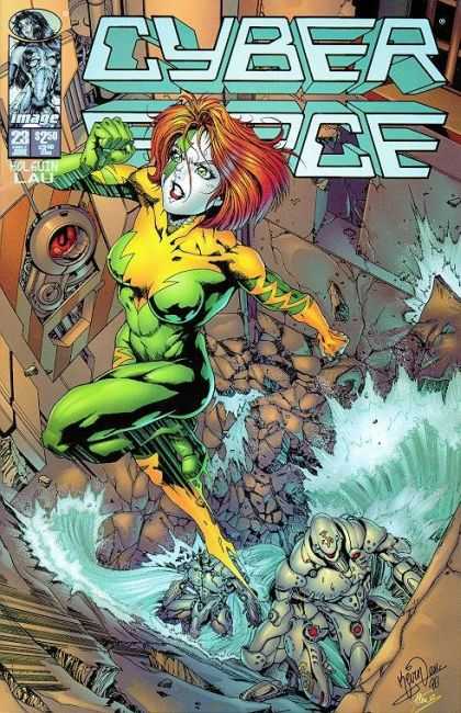 Cyberforce 23 - Water - Yellow - Green - Running - Rocks