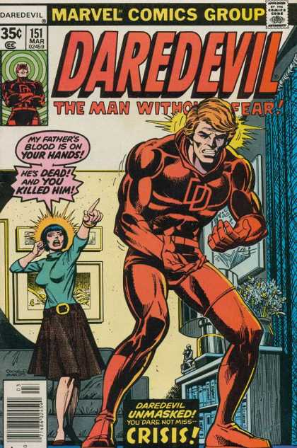 Daredevil 151 - Unmasked - Daredevil - Killer - Comic 151 - Father - Dave Cockrum