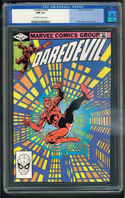 Daredevil 186 - Flying Kick - Windows - Muscle - Mask - Red Suit - Frank Miller