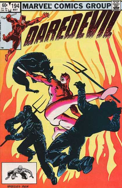 Daredevil 194 - Monster - Fire - Man - Red - Spider - Klaus Janson