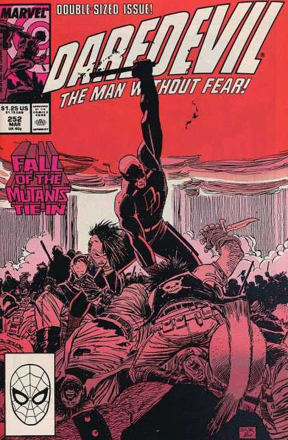Daredevil 252 - Double Sized Issue - The Man Without Fear - Fall Of The Mutants Tie In - Red - 252 Mar - Al Williamson, John Romita