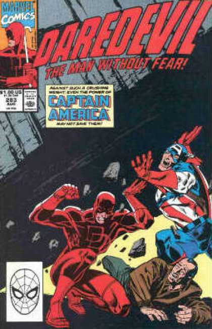 Daredevil 283 - Captain America - Blind Man - Spider-man - Boulders - Victim - Mark Bagley