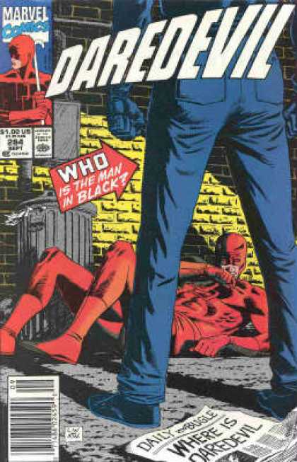 Daredevil 284 - Daily Bugle - Who Is The Man In Black - Marvel Comics - 284 - Beaten Up - Al Williamson