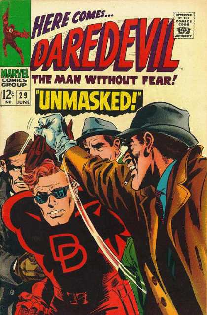 Daredevil 29 - Unmasked - Sunglasses - Mask - Hat - Cigar - Gene Colan