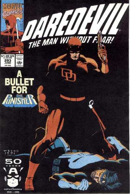 Daredevil 293 - The Man Without Fear - A Bullet For The Punisher - 293 - June - Gun