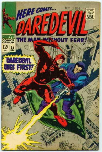 Daredevil 35 - Blue Destruction - Back Channeled Doom - Red Freedom - Fighting Death Angels - I Wont Quit - Gene Colan