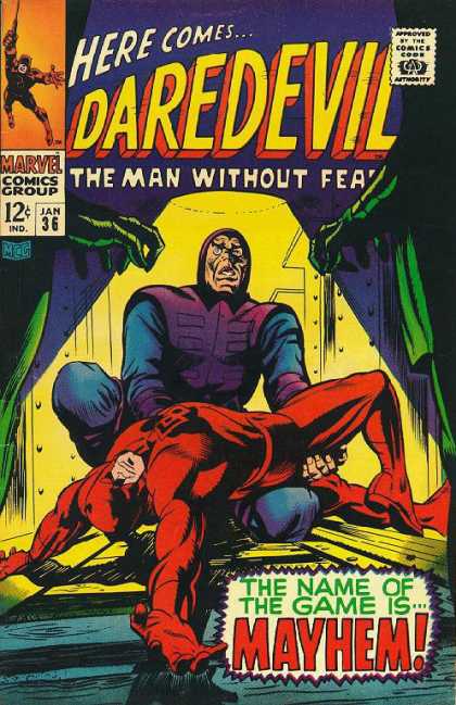 Daredevil 36 - Here Comes - The Man Without Fear - The Name Of The Game Is Mayhem - Jan - 36 - Gene Colan