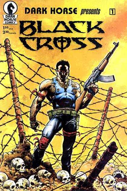 Dark Horse Presents 1 - Black Cross - Gun - Barbed Wire - Fence - Skull