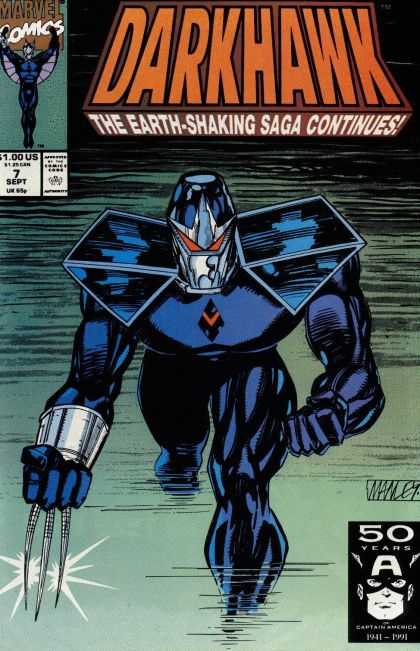 Darkhawk 7 - Marvel Comics - Eath-shaking Saga Continues - Captain America - 7 Sept - Robot - Mike Manley