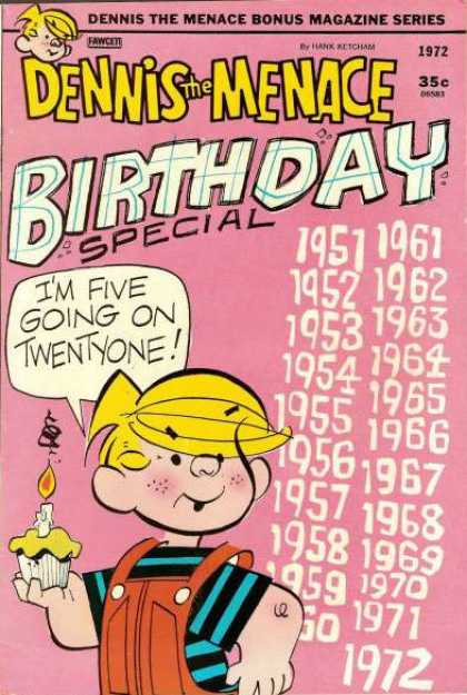 Dennis the Menace Bonus Magazine 105 - Kid - Fire - Candle - Cake - Number