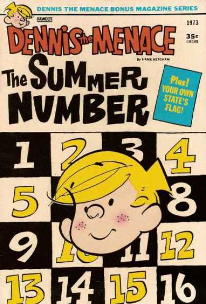 Dennis the Menace Bonus Magazine 119 - Flag - Numbers - Dennis - 1973 - Yellow Hair