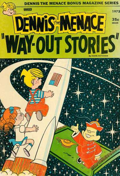 Dennis the Menace Bonus Magazine 121 - Boy - Way Out Stories - Fawcet - Rocket - Lamp