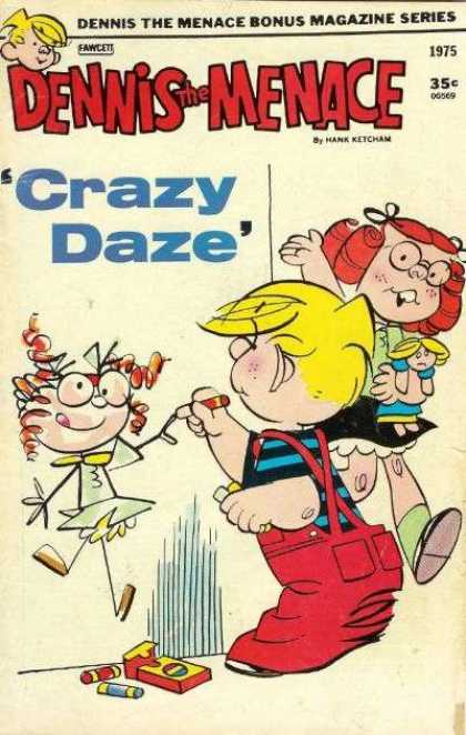 Dennis the Menace Bonus Magazine 136 - Fawcett - Crazy - Wall - Margaret - Crayons