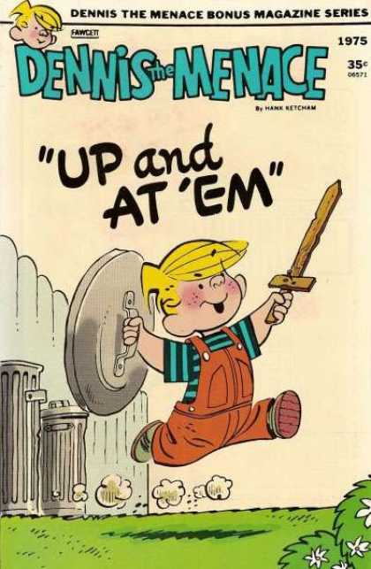 Dennis the Menace Bonus Magazine 137 - Boy - Garbage Cans - Fence - Sword - Overalls