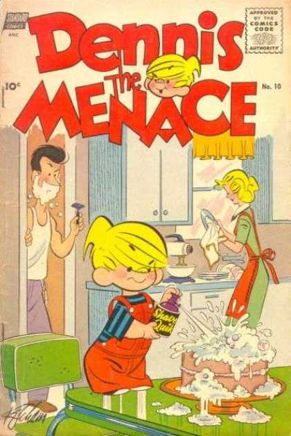 Dennis the Menace 10 - Shaving Cream - Washing Dishes - Spray Cake - Father Carrying Razor - Kitchen