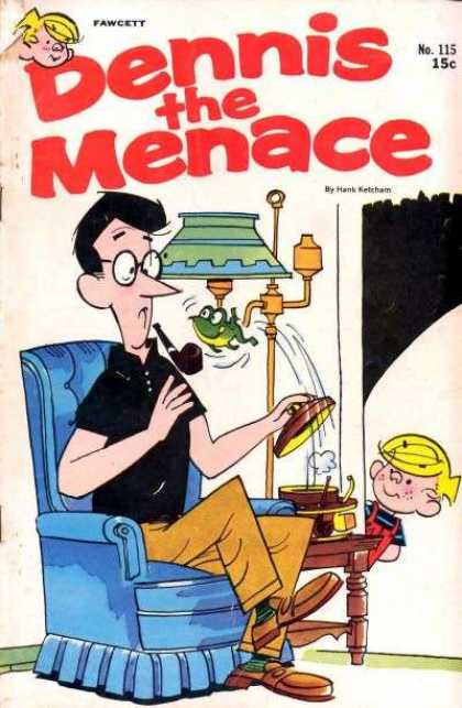 Dennis the Menace 115 - Jumping Frog - Falling Pipe - Blue Chair - Trouble - Suprise