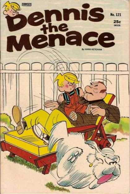 Dennis the Menace 121 - Bench - Dog - Hank Ketcham - Jump - Sleep