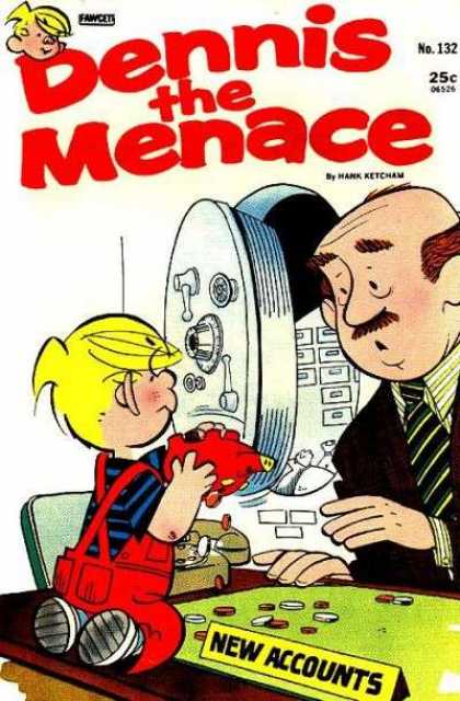 Dennis the Menace 132 - New Accounts - Piggy Bank - Safe - Pennies - Hank Ketcham