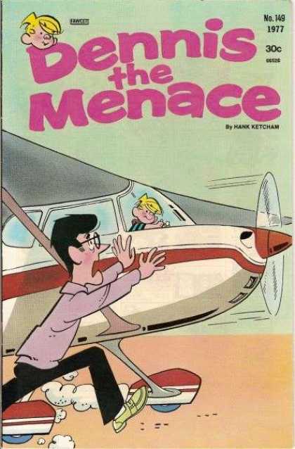 Dennis the Menace 149 - Hank Ketcham - Plane - Road - Man - Fawcite