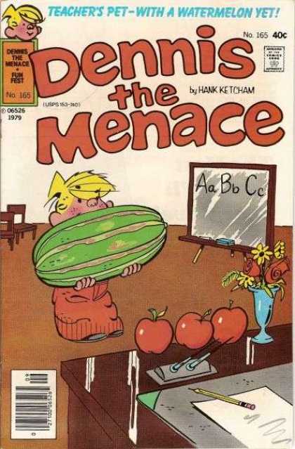 Dennis the Menace 165 - Teachers Pet - Watermelon - Apples - Vase - Flowers