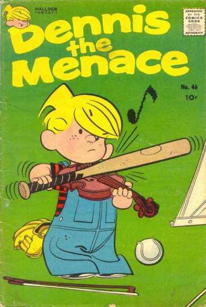 Dennis the Menace 46 - Violin - Baseball Bat - Music Note - No 46 - Baseball