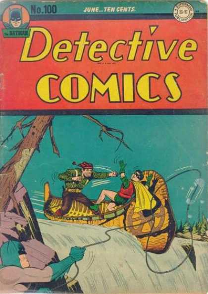 Detective Comics 100 - Rope - Canoe - Waterfall - Robin