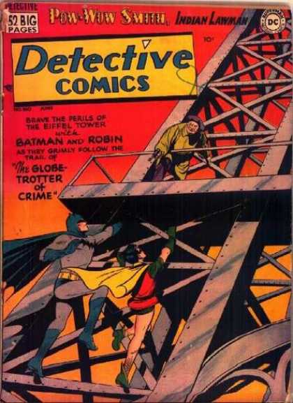Detective Comics 160 - Batman - Robin - Eiffel Tower - Pow-wow Smith - Globe Trotter Of Crime