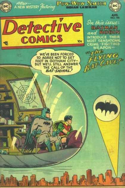 Detective Comics 186 - Batman - Robin - Bat-signal - The Flying Batcave - Gotham City
