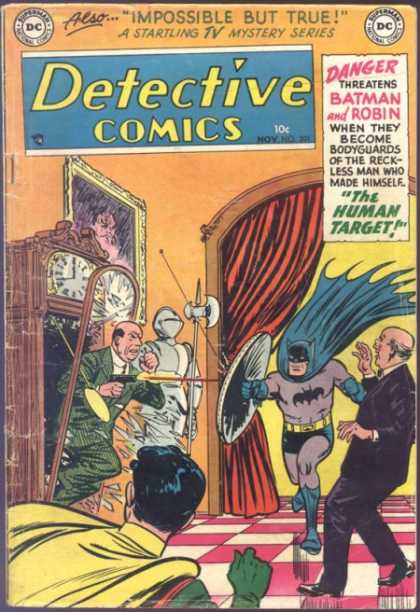 Detective Comics 201 - Batman - Rbin - Man Pushed Into Clock - Butler - The Human Target