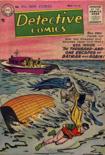 Detective Comics 221 - July - The Thousand And One Escapes Of Batmann And Robin - Boat - Ocean - No 21